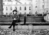 My sister at Carl Johan street, a long time ago